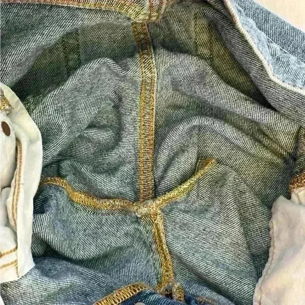 PacSun Women's Baggy Denim Jeans Distressed Wide Leg Button Fly Wide Leg Size 24